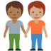 Twitter里的牵手的人:中等肤色,中等肤色emoji表情