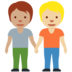 Twitter里的手牵手：中等肤色，中等肤色emoji表情