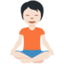 Twitter里的打坐的 人：浅肤色emoji表情