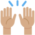 Twitter里的举手:中等肤色emoji表情