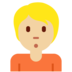 Twitter里的人撅嘴:中等浅肤色emoji表情