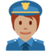 Twitter里的警官:中等肤色emoji表情