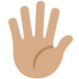 Twitter里的手指张开的手:中等肤色emoji表情