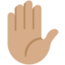 Twitter里的举手：中等肤色emoji表情