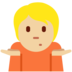 Twitter里的耸肩:中等浅肤色emoji表情