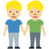 Twitter里的男士牵手：中浅肤色emoji表情