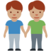 Twitter里的男士牵手：中等肤色emoji表情