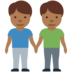 Twitter里的男士牵手：中深色肤色emoji表情
