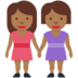 Twitter里的女性牵手:中深色肤色emoji表情