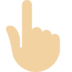 Twitter里的指向上方的手:中等浅肤色emoji表情
