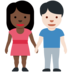 Twitter里的男女牵手:深色肤色,浅色肤色emoji表情