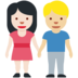 Twitter里的男女牵手:浅肤色,中浅肤色emoji表情