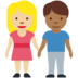 Twitter里的男女牵手:中浅肤色,中深肤色emoji表情
