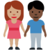 Twitter里的男女牵手:中等肤色,深色肤色emoji表情