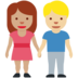 Twitter里的男女牵手：中等肤色，中等肤色emoji表情