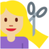 Twitter里的女士理发:中等浅肤色emoji表情