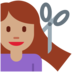 Twitter里的女性理发:中等肤色emoji表情