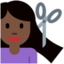 Twitter里的女人理发:深色肤色emoji表情