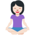 Twitter里的打坐的女人:浅肤色emoji表情