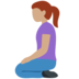 Twitter里的跪着的女人：中等肤色emoji表情