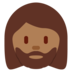 Twitter里的有络腮胡子的女人: 中等-深肤色emoji表情
