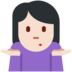 Twitter里的女人耸肩：浅肤色emoji表情