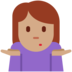 Twitter里的女人耸肩:中等肤色emoji表情