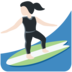 Twitter里的女子冲浪：浅肤色emoji表情