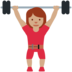 Twitter里的女性举重：中等肤色emoji表情