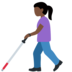 Twitter里的拿拐杖的女人:深色肤色emoji表情