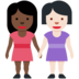 Twitter里的女性牵手:深色肤色,浅色肤色emoji表情