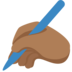 Twitter里的写字的手:中黑肤色emoji表情