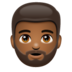 WhatsApp里的有络腮胡子的男人: 中等-深肤色emoji表情