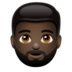 WhatsApp里的有络腮胡子的男人: 较深肤色emoji表情