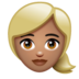 WhatsApp里的女性:中等肤色,金发emoji表情
