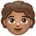 WhatsApp里的儿童:中等肤色emoji表情