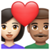WhatsApp里的情侣: 女人男人较浅肤色中等肤色emoji表情