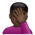 WhatsApp里的单手捂脸的人:深色肤色emoji表情