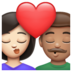WhatsApp里的亲吻: 女人男人较浅肤色中等肤色emoji表情