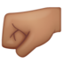 WhatsApp里的左拳:中等肤色emoji表情