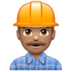 WhatsApp里的男建筑工人:中等肤色emoji表情