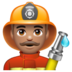 WhatsApp里的男消防员：中等肤色emoji表情