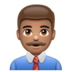 WhatsApp里的男职员:中等肤色emoji表情