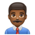 WhatsApp里的男职员:中深色肤色emoji表情