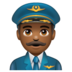 WhatsApp里的男飞行员:中等深色肤色emoji表情