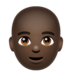 WhatsApp里的男士：深色肤色，秃顶emoji表情