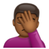 WhatsApp里的单手捂脸的男人:中等深色肤色emoji表情