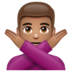 WhatsApp里的打“不”手势的男人:中等肤色emoji表情