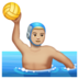 WhatsApp里的男子水球:中浅肤色emoji表情