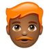 WhatsApp里的男士:中黑肤色,红发emoji表情